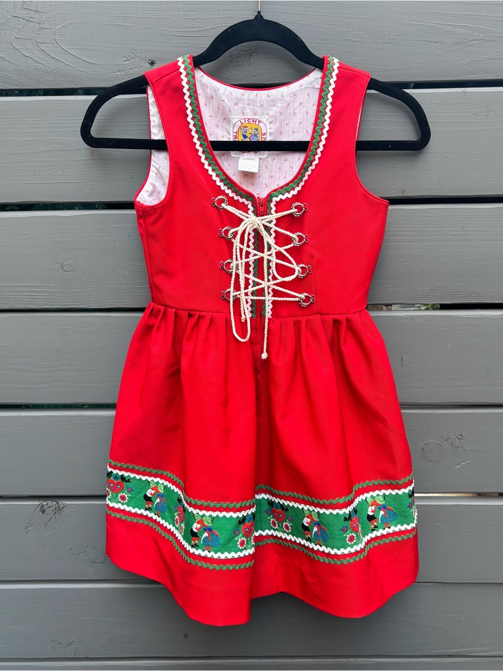 Vintage Licht Trachtenhaus Girls 10 Red Dirndl Oktoberfest Dress
